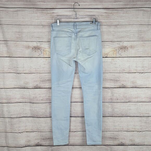 Citizens of Humanity Rocket High Rise Skinny Lightwash Distressed Denim Jeans - Picture 5 of 9
